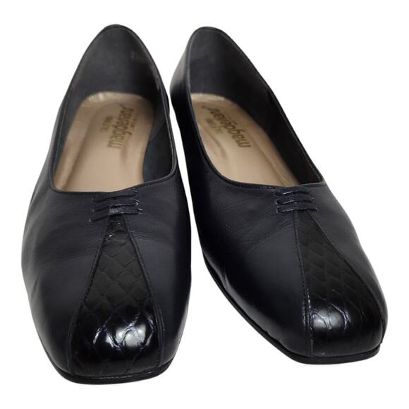 California Magdesian Black Leather‎ Pumps Vintage Women's Size 8.5 M - Picture 6 of 8